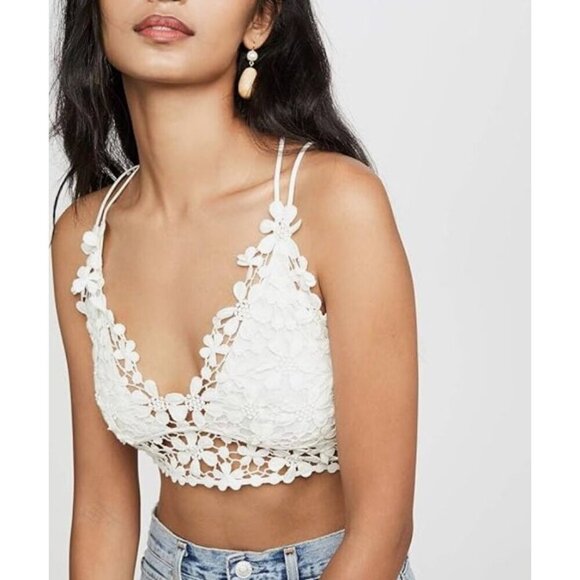 Free People Other - Free People Intimately Ivory White Miss DAZIE Bralette Crochet Size Medium